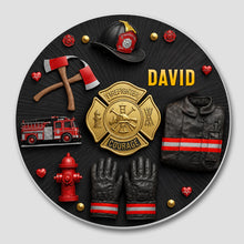 Load image into Gallery viewer, Personalized Firefighter Ceramic Coaster Custom Name Gift