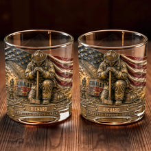 Load image into Gallery viewer, Personalized Whiskey Glass Custom Name Firefighter Gift for Dad