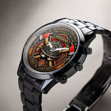 Load image into Gallery viewer, Personalized Firefighter Men's Watch Custom Name Gift for Dad