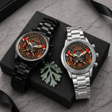 Load image into Gallery viewer, Personalized Firefighter Men's Watch Custom Name Gift for Dad