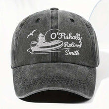 Load image into Gallery viewer, Personalized Washed Denim Cap Custom Name Gift for Dad Fishing