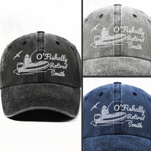 Load image into Gallery viewer, Personalized Washed Denim Cap Custom Name Gift for Dad Fishing