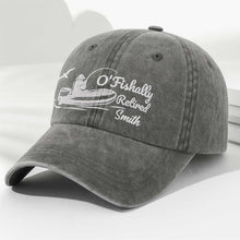 Load image into Gallery viewer, Personalized Washed Denim Cap Custom Name Gift for Dad Fishing