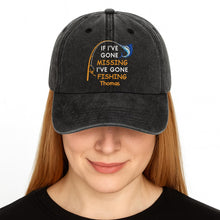 Load image into Gallery viewer, Personalized Washed Denim Fishing Cap Custom Name Gift for Dad