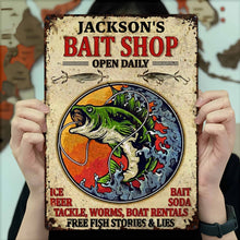 Load image into Gallery viewer, Personalized Metal Sign Custom Name Bass Fishing Gift Idea