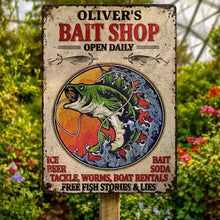 Load image into Gallery viewer, Personalized Metal Sign Custom Name Bass Fishing Gift Idea