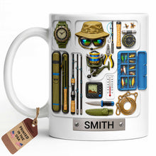 Load image into Gallery viewer, Personalized Fishing Mug Custom Name Gift for Dad Fishing Enthusiasts
