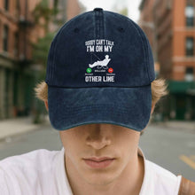 Load image into Gallery viewer, Personalized Fishing Cap Custom Name Denim Gift for Dad