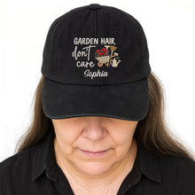 Load image into Gallery viewer, Personalized Washed Denim Cap Custom Name for Garden Lovers