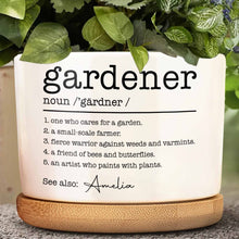 Load image into Gallery viewer, Personalized Ceramic Plant Pot Custom Name Gift for Gardener