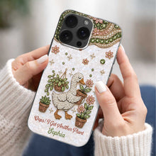 Load image into Gallery viewer, Personalized Clear Phone Case Custom Name Duck Floral Gift