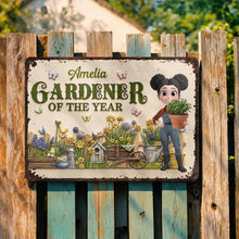Load image into Gallery viewer, Personalized Gardener Metal Sign Custom Name Gift for Mom