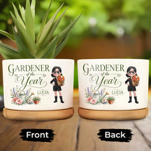 Load image into Gallery viewer, Personalized Ceramic Plant Pot Custom Gardener Girl Gift for Mom