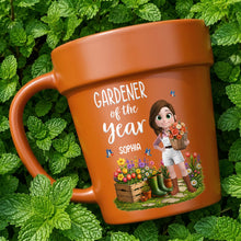Load image into Gallery viewer, Personalized Plant Pot Ceramic Mug Custom Gardening Gift for Mom