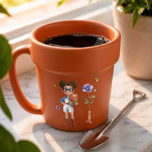 Load image into Gallery viewer, Personalized Ceramic Flower Pot Mug Custom Name Gift for Gardeners