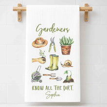 Load image into Gallery viewer, Personalized Gardener Kitchen Towel Custom Name Gift Idea