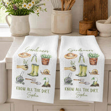 Load image into Gallery viewer, Personalized Gardener Kitchen Towel Custom Name Gift Idea