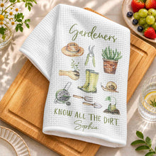 Load image into Gallery viewer, Personalized Gardener Kitchen Towel Custom Name Gift Idea