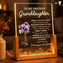 Load image into Gallery viewer, Personalized Acrylic Night Light Custom for Granddaughter Flower Gift