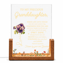Load image into Gallery viewer, Personalized Acrylic Night Light Custom for Granddaughter Flower Gift