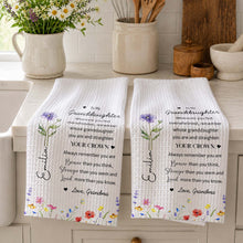 Load image into Gallery viewer, Personalized Kitchen Towel Custom Birth Month Flower Gift for Granddaughter