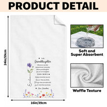 Load image into Gallery viewer, Personalized Kitchen Towel Custom Birth Month Flower Gift for Granddaughter