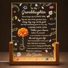 Load image into Gallery viewer, Personalized Acrylic Night Light for Granddaughter with Wooden Base