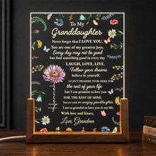 Load image into Gallery viewer, Personalized Acrylic Night Light for Granddaughter with Wooden Base