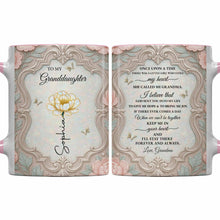 Load image into Gallery viewer, Personalized Birth Month Flower Accent Mug for Granddaughter