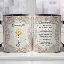 Load image into Gallery viewer, Personalized Birth Month Flower Accent Mug for Granddaughter