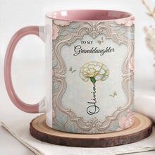 Load image into Gallery viewer, Personalized Birth Month Flower Accent Mug for Granddaughter