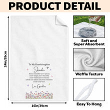 Load image into Gallery viewer, Personalized Kitchen Towel for Granddaughter with Flowers and Butterflies