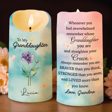 Load image into Gallery viewer, Personalized Flameless LED Candle Custom Name for Granddaughter