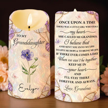 Load image into Gallery viewer, Personalized Custom LED Candle Birth Month Flower Gift for Granddaughter