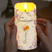 Load image into Gallery viewer, Personalized LED Candle Custom Flower Gift for Granddaughter