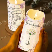 Load image into Gallery viewer, Personalized LED Candle Custom Birth Month Flower Gift for Granddaughter