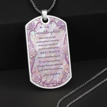 Load image into Gallery viewer, Personalized Birth Month Flower Dog Tag Necklace Custom Name for Daughter