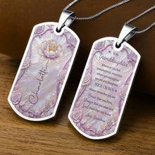 Load image into Gallery viewer, Personalized Birth Month Flower Dog Tag Necklace Custom Name for Daughter