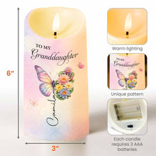 Load image into Gallery viewer, Personalized LED Candle with Birth Month Flowers for Granddaughter