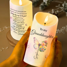 Load image into Gallery viewer, Personalized LED Candle for Granddaughter Custom Gift with Flowers