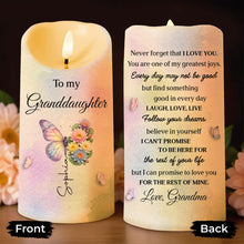 Load image into Gallery viewer, Personalized LED Candle for Granddaughter Custom Gift with Flowers