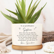 Load image into Gallery viewer, Personalized Ceramic Plant Pot Custom Gift for Granddaughter