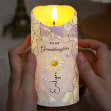 Load image into Gallery viewer, Personalized LED Candle Custom Flower Gift for Granddaughter