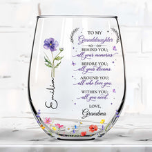 Load image into Gallery viewer, Personalized Stemless Wine Glass Custom Name Gift for Grandma