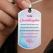 Load image into Gallery viewer, Personalized Dog Tag Necklace Custom Gift for Granddaughter