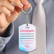 Load image into Gallery viewer, Personalized Stainless Steel Keychain for Granddaughter Gift