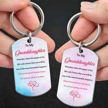Load image into Gallery viewer, Personalized Stainless Steel Keychain for Granddaughter Gift