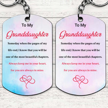 Load image into Gallery viewer, Personalized Stainless Steel Keychain for Granddaughter Gift