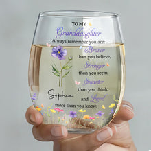 Load image into Gallery viewer, Personalized Stemless Wine Glass Gift for Granddaughter