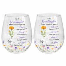 Load image into Gallery viewer, Personalized Stemless Wine Glass Gift for Granddaughter